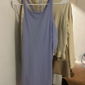 Lilac Ribbed Slip Dress